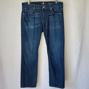 7 For All Mankind Carsen Easy Straight Jeans Medium Wash Size 36